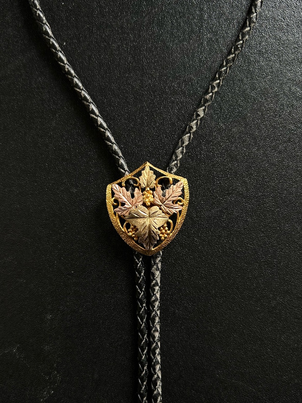 Vtg Black Hills 10k Gold Bolo Tie Necklace Men’s or Women's